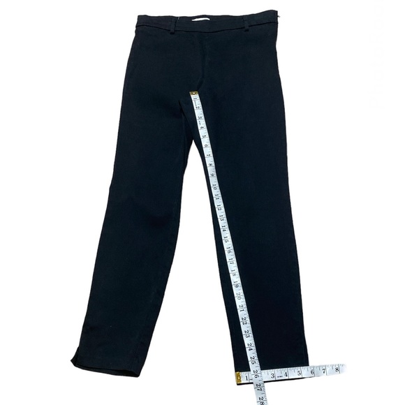 H&M Black Ankle Pant Side Zipper 8 Smooth Front Side Zipper Business Casual - Picture 4 of 12